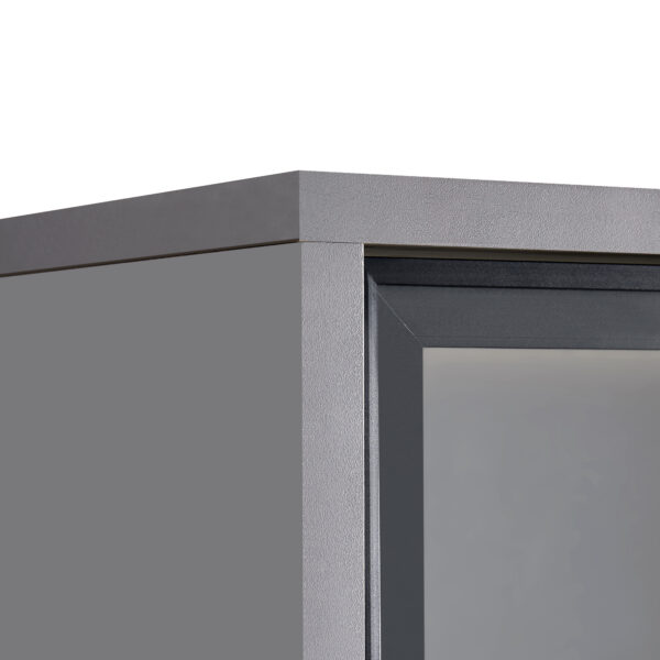 60.6'' Freestanding Display Cabinet with 2 Storage Drawers, Pantry with Glass Doors & LED Lighting, Modern China Cabinet with Adjustable Shelves for Hallways, Kitchen, Livingroom & Office - Grey
