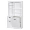 Bathroom Storage Cabinet with Tilt-Out Hamper, 70.9'' Tall Free Standing Organizer with Drawers & Adjustable Shelves, MDF Linen Tower with Steel Handles, White Finish