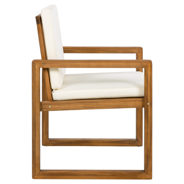 5-Piece Outdoor Patio Dining Set Acacia Wood Outdoor Dining Set Patio Furniture Set with Four  Armchairs and a Table for Garden, Balcony, Backyard, Beige