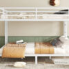 Metal Queen over Queen Bunk Bed for Teens and Adults,Space-Saving/Noise Reduced/No Box Spring Needed,White