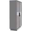 60.6'' Freestanding Display Cabinet with 2 Storage Drawers, Pantry with Glass Doors & LED Lighting, Modern China Cabinet with Adjustable Shelves for Hallways, Kitchen, Livingroom & Office - Grey