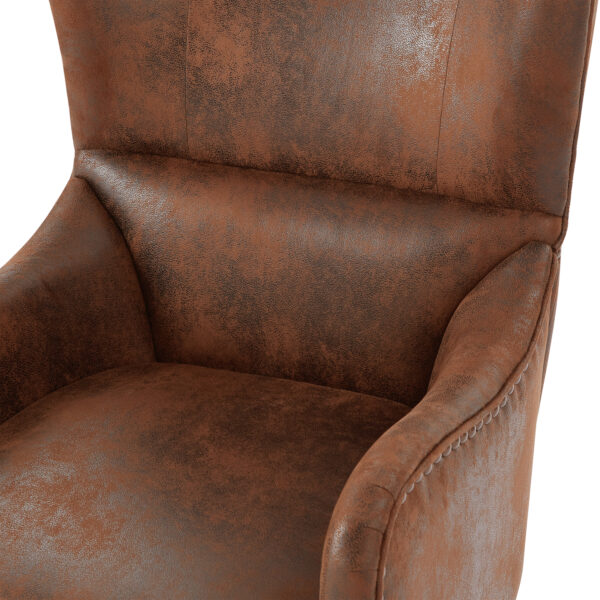 Mirod Hi-back Vintage Distressed Lounge Chair with Ottoman,Classic Tufted Design & Nailhead Trim for Living Room, Study, Bedroom