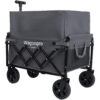 Expandable Dual-Layer Utility Wagon with 100% Extra Space - Grocery Cart for Camping, Shopping, Sports, Gardening, Fishing, Gray