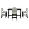 TREXM 5-Piece Counter Height Dining Set, Classic Elegant Table and 4 Chairs in Espresso and Beige