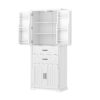 Storage Cabinet with Multi-Functional Storage Space for Kitchen/Bathroom/Dining Room/Living Room , 2 Drawers with Slide Rails, Adjustable Shelf, White