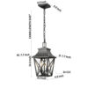 Outdoor Pendant Light Fixture, Black Farmhouse Outdoor Pendant Lights for Porch with Clear Glass, Modern Rectangular Exterior Hanging Lantern Light Fixtures (1 pack)