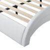Faux Leather Upholstered Platform Bed Frame with led lighting ,Bluetooth connection to play music control,Backrest vibration massage,Curve Design, Wood Slat Support, No Box Spring Needed,Queen