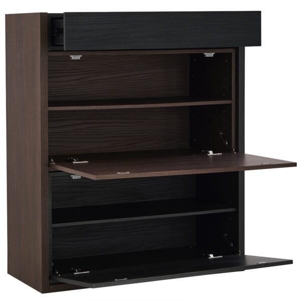32.5''-58.8'' Extendable & Rotating Cabinet with 1 Drawer, 90-Degree Corner Cabinet, Multifuctional Storage Combination Cabinet for Living Room, Hallway, Entryway, Black & Walnut