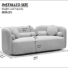 Luxury Modern Sofa Couch for Living Room, White Boucle Upholstered Cloud Couch for Apartment Home Office, 3 Seater