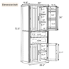 Storage Cabinet with Multi-Functional Storage Space for Kitchen/Bathroom/Dining Room/Living Room , 2 Drawers with Slide Rails, Adjustable Shelf, White