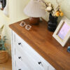 White Dresser for Bedroom, 6 Drawer Dresser with Wide Drawer and Metal Handles, White Dresser, Wood Dressers & Chests of Drawers for Hallway, Entryway.