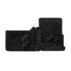 Two-seater lazy sofa lounge chair,Compressed sofa no assembly required, made of velvet fabric, fluffy modern  lounge chair, used for indoor living rooms and bedrooms-Black