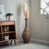 39-inch Tall Artificial Rattan Floor Vase in Elegant Beige - Statement Piece for Living Room Decor, Entryway, or Hallway - Versatile Home Accent for Dried or Silk Floral Arrangements