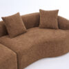 LY-025 Curved Sofa Toffee Caramel Full Compression Sponge Sectional, 30D Chenille Modular Couch for Apartment & Living Room, 800 lbs 110"L, 60 Firmness with 4 Pillows