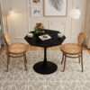 31.50"Modern Octagonal Coffee Table with Printed Black Marble Table Top,Metal Base, for Dining Room, Kitchen, Living Room