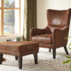 Mirod Hi-back Vintage Distressed Lounge Chair with Ottoman,Classic Tufted Design & Nailhead Trim for Living Room, Study, Bedroom