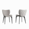 Dining Chairs Set of 2, Modern Design Home Chairs, PU Leather Metal Dining Chairs for Kitchen Dining Room-Gray