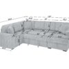 122 Inch Pull Out Couch, Rabbit plush Fabric Sofa Bed with USB Ports & Comfy Upholstered, Oversized U Shape Sectional Sleeper Sofa Bed with Storage Chaise, Grey