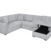 122 Inch Pull Out Couch, Rabbit plush Fabric Sofa Bed with USB Ports & Comfy Upholstered, Oversized U Shape Sectional Sleeper Sofa Bed with Storage Chaise, Grey