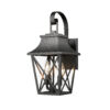 Black Outdoor Wall Lantern 2-Light, Large Outside Modern Wall Sconce Light Fixture, Industrial Porch Light Wall Mount with Glass, Waterproof Farmhouse Exterior Lamp Lighting (2 Pack)
