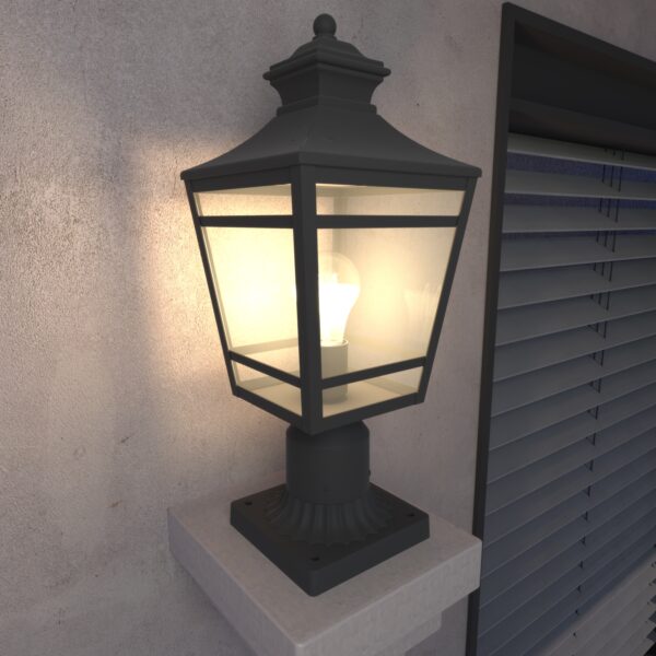Large Outdoor Post Lights Lamp Post Light Fixture, 18.1inch Waterproof Aluminum Post Lamp with Clear Glass, Fence Post Deck Lighting for Garden, Patio, Pathway (2 pack)