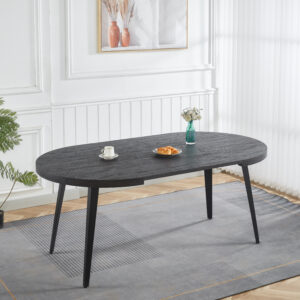Extendable table,DINING TABLE,OFFICE TABLE,COFFEE TABLE,metal leg,MDF top,100/140/180x100x75cm,BLACK  COLOR