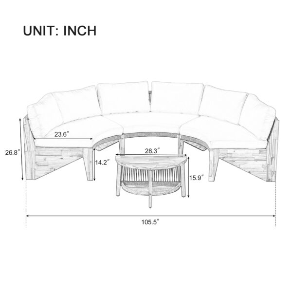 U_STYLE 6 - Person Outdoor Seating Group with Cushions and A Coffee Table(old sku:WY000379AAE)