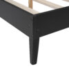 Queen Size Solid Wood Bed Frame with 2 Nightstands, Elegant Design with Lamps, Rattan and Wood Combination,Black