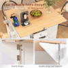 K&K 55.7'' Large Kitchen Island with 2 Drop Leaf,, Rolling Kitchen Cart on 5 Wheels with Power Outlet, Folding Storage Dining Table with Spice & Towel Rack , 3 Drawers, for Kitchen, Dining Room,White