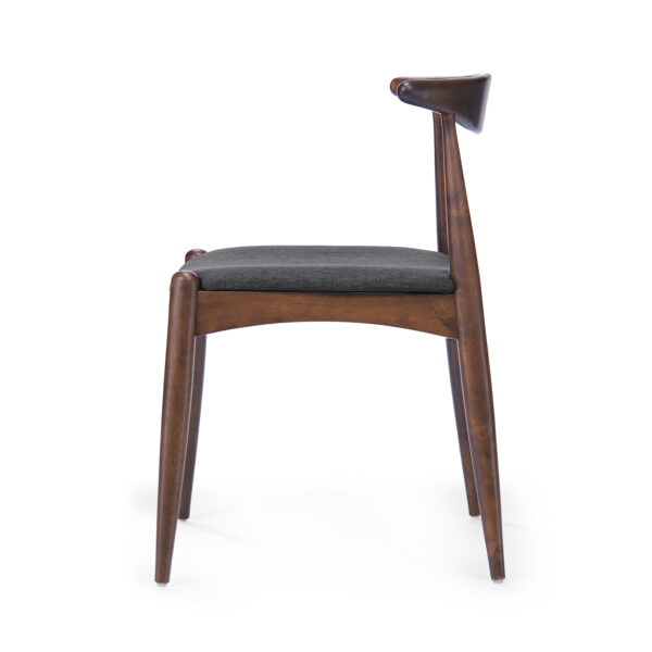 Set of 2 Rubberwood Dining Chairs with Ergonomic Backrest & Comfort Cushions, Walnut+Charcoal (same sku: 59296.00F)