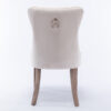 Nikki Collection Modern, High-end Tufted Solid Wood Contemporary Velvet Upholstered Dining Chair with Wood Legs Nailhead Trim 2-Pcs Set,Beige, SW2001BG
