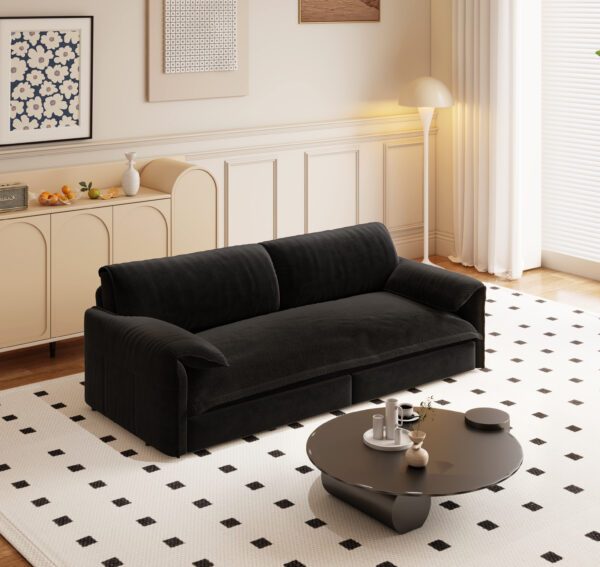 66" Queen Pull Out Sofa Bed, 3-in-1 Convertible Sleeper Sofa with Side Storage,Multi-Functional Velvet Loveseat Bed for Living Room,Bedroom,Apartment,Office.(Old Sku:W1885P154638/W1885P214784)