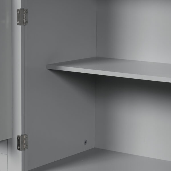 Bathroom Storage Cabinet with Doors and Drawer, Multiple Storage Space, Adjustable Shelf, Grey (Old Sku:WF308204AAE)