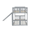 Twin Over Twin Bunk Bed with Slide and Ladder, Gray (Old SKU:LT000108AAE)