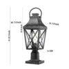 Outdoor Post Light,Lamp Post Light Fixture,Post Lantern with Pier Mount Base,Textured Black,20.3in,Suitable for Gardens, Yards or Entrances (1 pack)