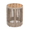 Rustic Industrial Table Set of 2,Coffee Table & Side Table with Woven Rope Design, Modern Functionality Stylish Table Set for Living Room and Home Decor-Rope Beige