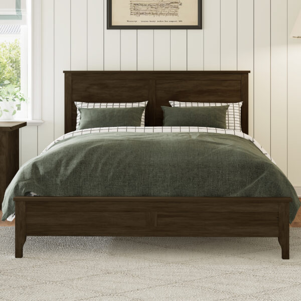 8f38db6b663545f7b9af67059d703f86_6467262cc03ef314514d354c2f865a04 Modern Solid Wood Queen Size Platform Bed with Sturdy Wooden Slats Support,No Box Spring Needed, Espresso