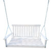Front Porch Swing with Armrests, Wood Bench Swing with Hanging Chains,for Outdoor Patio ,Garden Yard, porch, backyard,  or sunroom,Easy to Assemble,white
