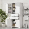 Storage Cabinet with Multi-Functional Storage Space for Kitchen/Bathroom/Dining Room/Living Room , 2 Drawers with Slide Rails, Adjustable Shelf, White