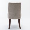 Rayon Cloth Flocking Linen Dining Chairs Channel Kitchen Dinner Chair Comfy Fabric Upholstered Accent Chair for Dining Room with Curved Solid Wood Legs,Set of 2 (Beige), SW1847BG