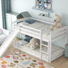 Twin over Twin Bunk Bed with Convertible Slide and Ladder , White(Old SKU:WF281725AAK)