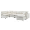 130*65" Modern Modular Cloud Sofa Bed, 6 Seat Chenille Sectional Couch Set with Ottoman,Free Combination,Convertible U Shaped Sleeper Sofa for Living Room, Apartment, 3 Colors