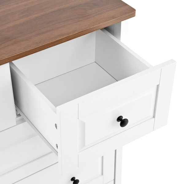 ZM White Dresser with 5 Drawers, Tall Chest of Drawers, 5 Drawer Dresser with Deep Space, Wood Storage Cabinet for Living Room, Hallway, Office, White
