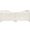 89 inch Sofa for Living Room, Fashion Sofa with Metal Legs, 3 Seater Sofa, Solid Wood Frame Couch with 4Pillows, for Apartment Office Living Room - White