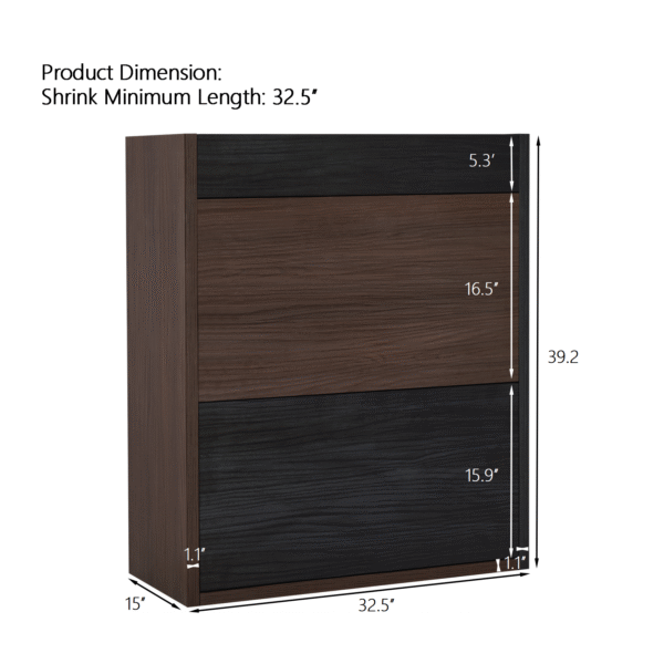 32.5''-58.8'' Extendable & Rotating Cabinet with 1 Drawer, 90-Degree Corner Cabinet, Multifuctional Storage Combination Cabinet for Living Room, Hallway, Entryway, Black & Walnut