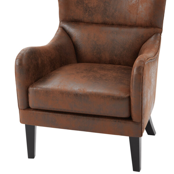Mirod Hi-back Vintage Distressed Lounge Chair with Ottoman,Classic Tufted Design & Nailhead Trim for Living Room, Study, Bedroom