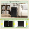 U-Can Vintage End Table Flip Top Side Table with USB Ports, One Multifunctional Drawer with cup holders, Sofa Couch Table with Bookshelf for Living room and Small Space