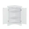 White Triangle Bathroom Storage Cabinet with Adjustable Shelves, Freestanding Floor Cabinet for Home Kitchen