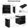 K&K 82.7 inch Kitchen Island with Extendable Dining Table for 4-6 Person,Faux Mable Kitchen Table with Double-sized Storage,Power Outlet,Kitchen island with Storage 2 Drawers 2 Side Open Shelves,Black