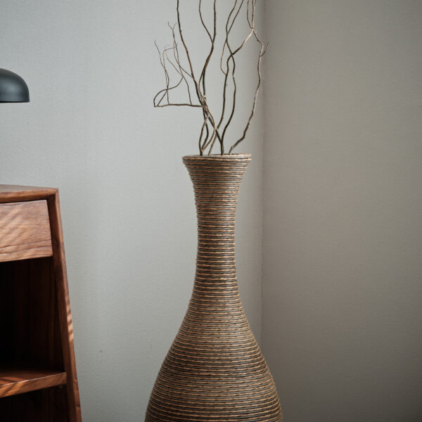 93f6fbd438dc41d7913eaf9ebf727480_48b45f29d997130bf76092d43889801e 39-inch Tall Artificial Rattan Floor Vase in Elegant Beige - Statement Piece for Living Room Decor, Entryway, or Hallway - Versatile Home Accent for Dried or Silk Floral Arrangements
